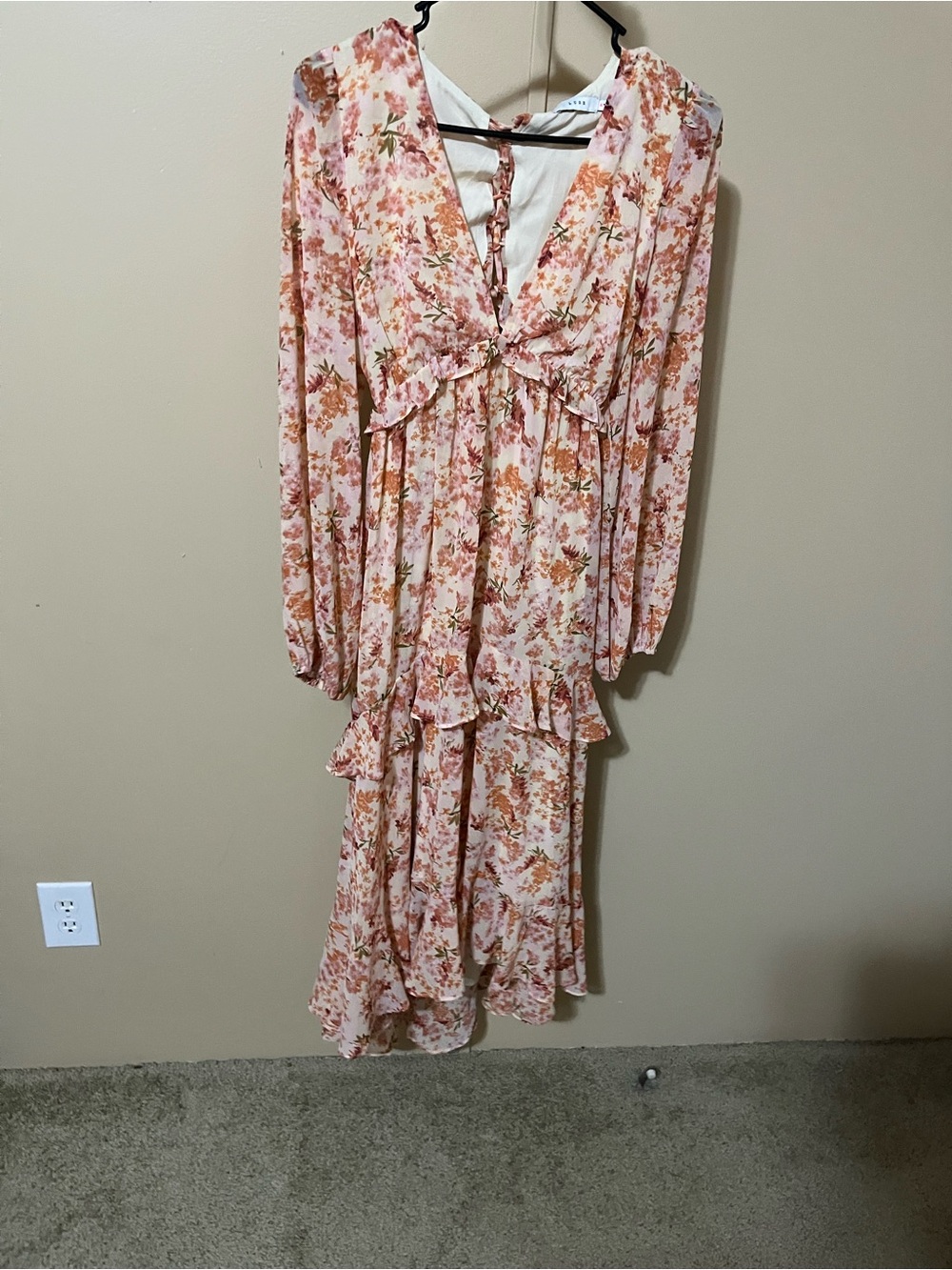 Lush Pink Floral Ruffle Maxi Dress